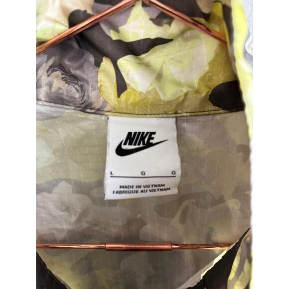 Nike Womens Windrunner Jacket Floral Camo Print Lightweight Zip Up Green Size L - Picture 8 of 8